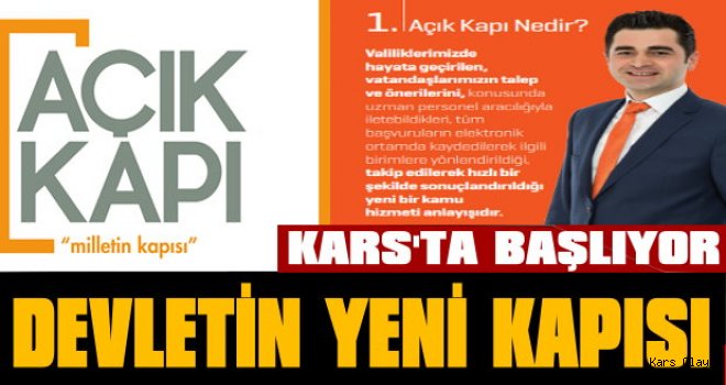 Açık Kapı Kars'ta Başlıyor