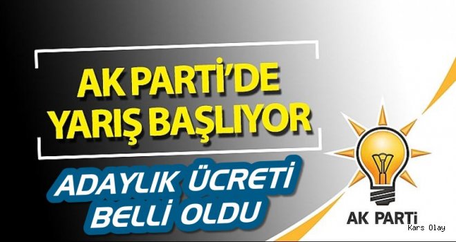 AK Parti'de Adaylık Ücreti Belli Oldu