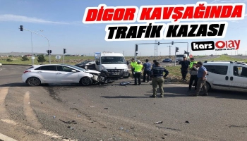 Digor Kavşağında Trafik Kazası