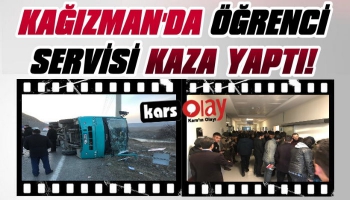 Kağızman'da Öğrenci Servisi Kaza Yaptı!