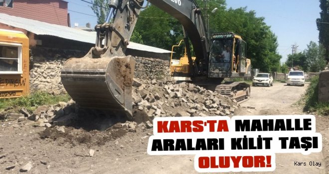 Kars Belediyesi Mahalle Yollarına Kilit Taşı Döşüyor