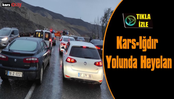 Kars-Iğdır Yolunda Heyelan, Yol Trafiğe Kapandı