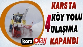 Kars'ta 4 Köy Yolu Ulaşıma Kapandı