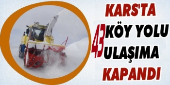 Kars'ta 43 Köy Yolu Ulaşıma Kapandı