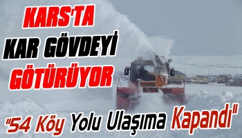 Kars'ta 54 Köy Yolu Ulaşıma Kapandı