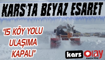 Kars'ta Beyaz Esaret! 15 Köy Yolu Ulaşıma Kapalı