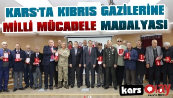 Kars’ta Kıbrıs Gazilerine Milli Mücadele Madalyası