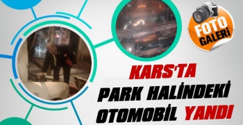 Kars'ta Park Halindeki Otomobil Yandı