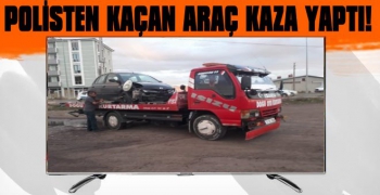 Kars'ta Polisten Kaçan Araç Kaza Yaptı