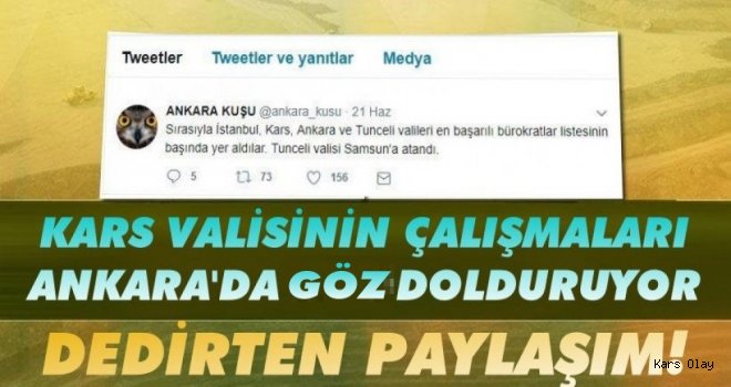 Kars Valisi Rahmi Doğan Ankara Kulislerinde