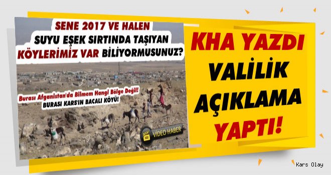 Kars'ın Susuz Köyüne Valilik Açıklaması