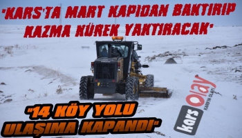 Kars'ta 14 Köy Yolu Ulaşıma Kapadı