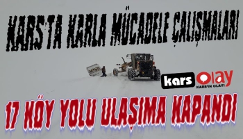 Karsta 17 Köy Yolu Ulaşıma Kapadı