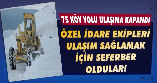 Kars'ta 75 Köy Yolu Ulaşıma Kapandı