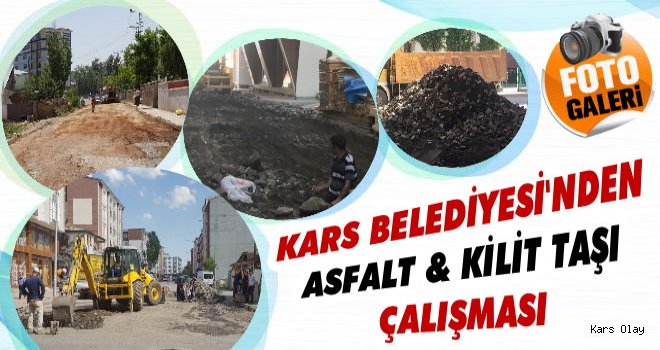 Kars'ta Asfalt ve Kilit Taşı Çalışması