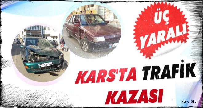 Kars'ta Trafik Kazası: 3 Yaralı!