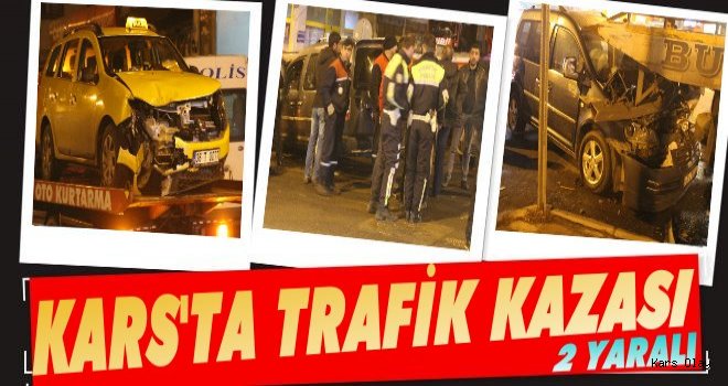 Kars'ta Trafik Kazası:2 Yaralı