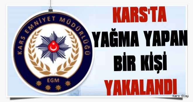 Kars'ta Yağma Yapan Bir Kişi Yakalandı