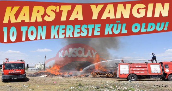 Kars'ta Yangın: 10 Ton Kereste Kül Oldu! 