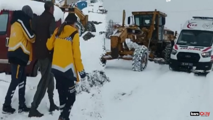 Köyde Mahsur Kalan Hastayı Ekipler Kurtardı