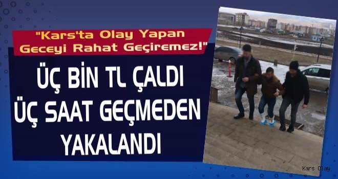 Üç Bin TL Çaldı 3 Saat Geçmeden Yakalandı