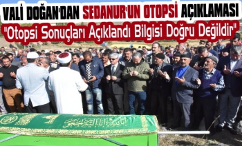 Vali Doğan'dan Sedanur'un Otopsi Açıklaması