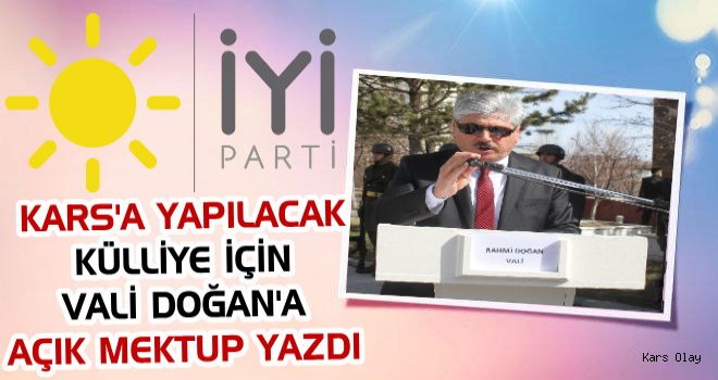 Vali Doğan'a Kars İyi Parti'den Açık Mektup