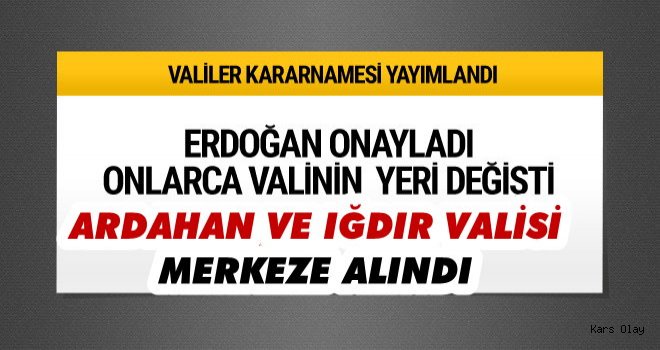 Valiler Kararnamesi Yayımlandı