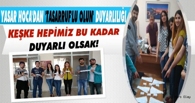 Yaşar Hoca'dan 'Tasarruflu Olalım' Duyarlılığı!